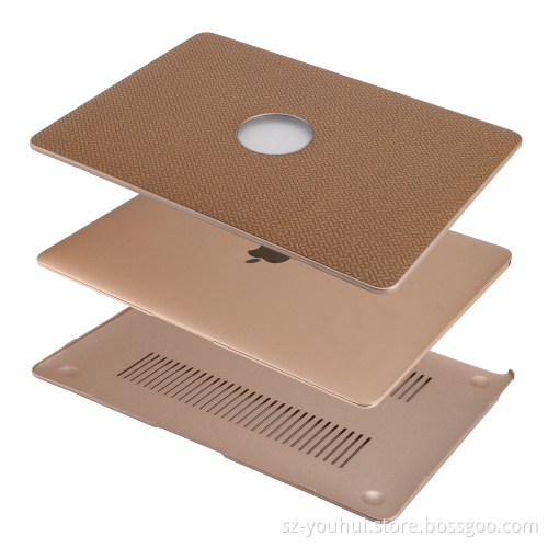 Factory Price Weave Pattern Leather Cover Shell Hard Case for Macbook 11" 12" 13" 15"